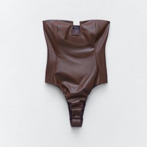 Zara Faux Leather Bodysuit